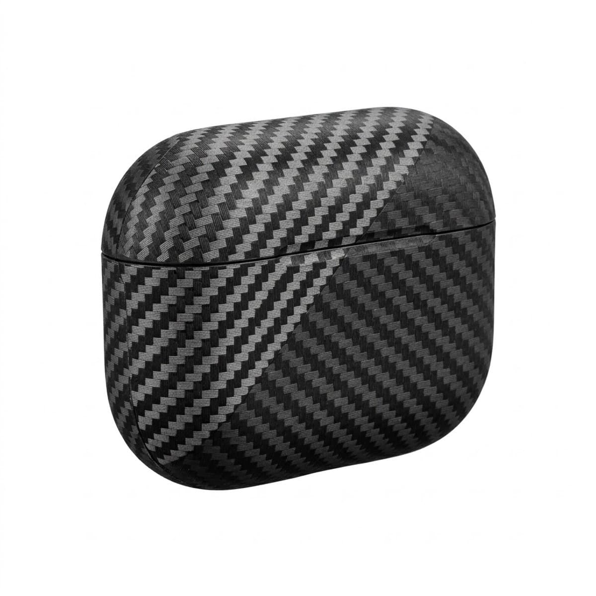 Diepgrijs carbon fiber hoesje voor oordopjes heren dames met streep patroon geschikt voor AirPods Pro 2 hardcase beschermhoes — afbeelding 1