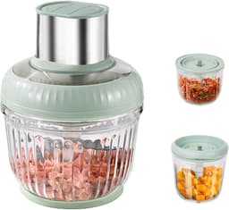 Elektrische Keukenhakmolen - Keukenmachine Mixer - Snel Ingrediënten Hakken - Drie Maten 400W Vermogen - 2.5L 0.8L 0.5L - Groen — thumbnail 1