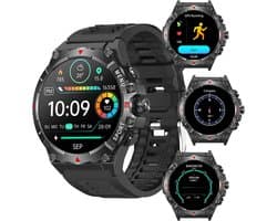 Smartwatch voor Dames en Heren met Hartslagmeter en Stappenteller, IP68 Waterdicht