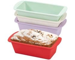 Vierdelige cakevormenset - rechthoekige cakevorm met antiaanbaklaag - broodvorm - 19x8x5,5 cm - accessoires voor de airfryer