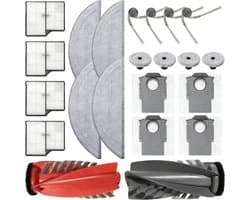 21 stuks Vervangingsonderdelen - geschikt voor Roborock Saros 10 stofzuiger - 1 rolborstel + 4 dweilpads + 4 randdweilen + 4 stofzakken + 4 zijborstels + 4 filters