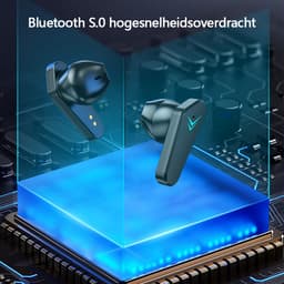 NAXSIR x15 Bluetooth-hoofdtelefoon, draadloze gamingheadset, digitale batterij-indicator, Bluetooth 5.0, zwart — thumbnail 4