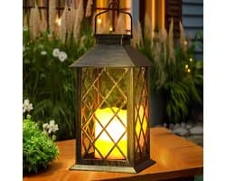 1 st. Grote zonnelantaarn voor buiten, met kaars - Waterdichte tafellamp, hanglamp, buitenzonnelamp voor balkon, tuin en terrasdecoratie - Brons-Geschenk