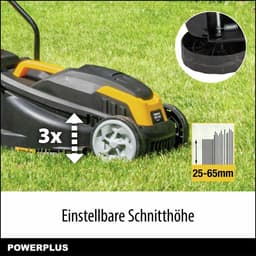 Elektrische grasmaaier trimmer - Tuingereedschap set - Gazon onderhoud - 2-in-1 functionaliteit - 32 cm snijbreedte - geel — thumbnail 3
