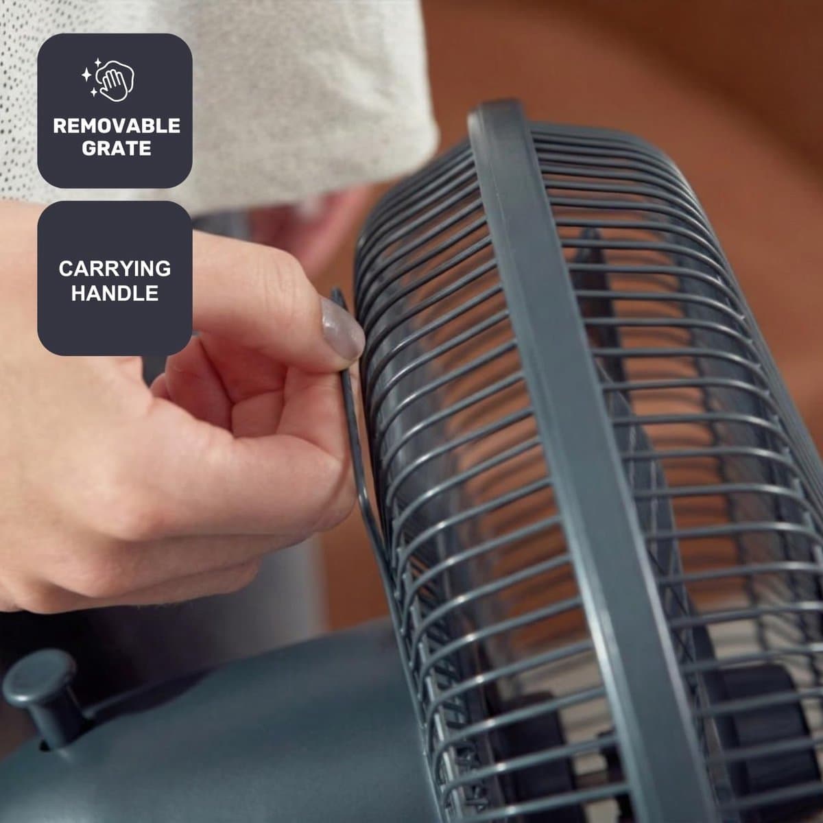 Tafelventilator - Persoonlijke Koeler - Kantoor Werkplek - Oscillerende Luchtstroom - 40cm Bladen - Grijs — afbeelding 1