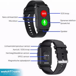 WatchToCare Lifeline, werkt overal, inclusief valdetectie -rood - (Deze maand inclusief extra draadloos oplaadstation) — thumbnail 4