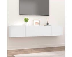 TV Kast - Mediameubel - Woonkamer Opbergen - Wandmontage Optie - 80x30x30cm - Wit