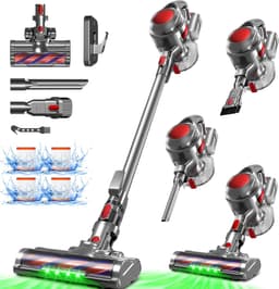 Hiaonyx Steelstofzuiger - Steelstofzuiger Draadloos - 35000pa - borstelloze motor - LED Verlichting - verschillende Opzetstukken - Krachtig - Rood — thumbnail 1