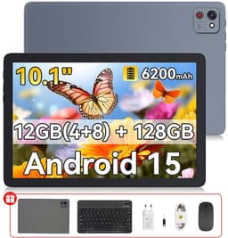 Tablet - CUBOT TAB 65 - 12GB RAM 128GB ROM - 10,1 inch - Android 15 - 6200 mAh - Wi-Fi Dual Band - GPS - Met Toetsenbord(QWERTY), Beschermhoes, Muis - Grijs — thumbnail 1
