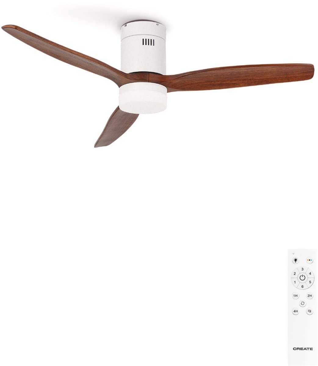 CREATE - Stille 40W plafondventilator met technische ABS bladen in verschillende maten - S - Met licht - Afstandsbediening - WIND CALM — afbeelding 1