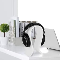 Koptelefoon - Koptelefoon Houder - Headset Stand - Universele - Standaard voor koptelefoon - Headset Houder - Koptelefoon standaard - Universeel - Ergonomische Holder voor gaming headset - voor over-ear hoofdtelefoons, gaming headsetstandaard - Wit — thumbnail 3