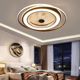 Plafondventilator met Lamp - Ringlamp Ventilator - Ruimte Verkoeling - Met Afstandsbediening - 60cm Diameter — thumbnail 4
