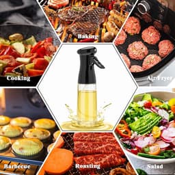Spuitfles - Kookspuit - 200 ml - Glazen oliedispenser - Navulbaar - Waterspuit voor keukens, airfryers, salades, bakken, zwart — thumbnail 4