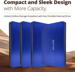 Externe Harde Schijf - Opslagapparaat Gegevens - Back-up Maken - Snelle USB 3.0 - 320 GB Capaciteit - Blauw — thumbnail 4
