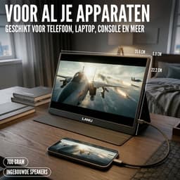 Portable Monitor Flex 15.6" Touchscreen - Full HD Draagbare monitor - Draagbaar scherm met USB-C & HDMI - Plug & Play - Incl. Beschermhoes — thumbnail 7