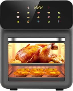 Digitale Heteluchtfriteuse - Multifunctionele Oven - Gezond Koken - 10 Automatische Modi - 12 Liter XXL - Grijs — thumbnail 2