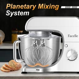 Keukenmachine - Mixer - Bakken en Koken - Krachtige Motor 1300W - 5.5 Liter Kom - Zilver — thumbnail 2