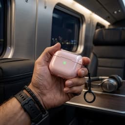 Roze transparant hoesje voor oordopjes met sleutelring – schokbestendige beschermhoes geschikt voor AirPods Pro 2 — thumbnail 5