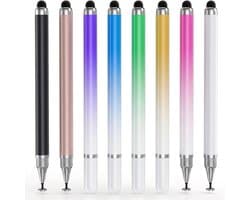 Paars blauw groen goud roze zilver zwart roségoud touchscreen pen stylus pen set 8 stuks dames heren met gradiënt kleur dubbele punt en rubber tip voor smartphone en tablet