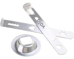 Elkuaie Deegpers - Pastry Attachment - Roestvrijstaal 8 Vormen - 3 Stuks - Voor Keukenmachine Gebruik - Zilver