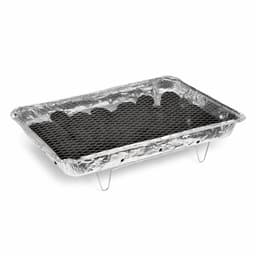 XXL Wegwerp Barbecue – 48 x 31 cm – Inclusief Briketten en Standaard – Wegwerp BBQ – Tafel BBQ voor Camping of Picknick – Houtskoolbarbecues – Zilver — thumbnail 1