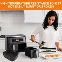2 Pieces Silicone Mould - 21 x 16 cm Silicone Mould - Air Fryer Foldable - 2 Silicone Gloves - Ninja Foodi Max Dual Accessories - Silicone Baking Mold Insert — thumbnail 3