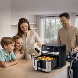 BERGMANN YA Air Fryer - 5L Capaciteit - 1400W - 8 Programma's - Kijkvenster — thumbnail 6