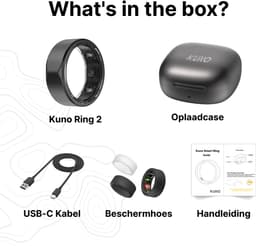Kuno Ring 2 – Smart Ring – Slaapmonitor – Hartslag & Activiteitentracker – Stappen & Calorieën Meten – Zonder Abonnement – Waterbestendig – Goud – Maat 9 — thumbnail 2
