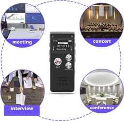 Digitale Spraakrecorder 32GB - USB Oplaadbaar - Met Afspeling - Geüpgradeerd Kleine Dictafoon - Lesopname Apparaat - Cassettespeler - Spraakregistratie Tool - Ideaal voor Colleges - Zakenvergaderingen - Studeren - Notulen Opnemen — thumbnail 2