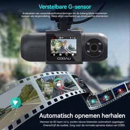 COOAU Dubbele dashcam - Autodashcam - Ultra 4K & Full HD - Camera voor en achter - WiFi & GPS - met app - G-sensor - Nachtzicht - Loopopname - G-sensor - Parkeerbewaking- 2 Stuks — thumbnail 2