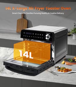 Mini Oven met Airfryer Functies - 14L, 1800W, 11-in-1 met Aanraakscherm en 7 Accessoires — thumbnail 3