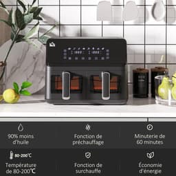 Olievrije Airfryer 8L met 8 Vooraf Ingestelde Programma's - Koken, Braden en Grillen — thumbnail 2
