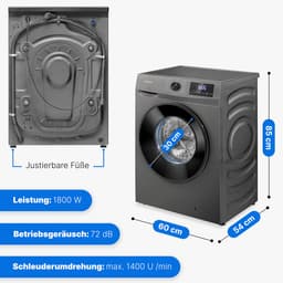 Bomann WA 7185 T Wasmachine - 8KG - 1400 toeren - 15 programma's - Stoomfunctie - Energieklasse A - 10 jaar motorgarantie — thumbnail 10