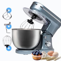 BluMill Keukenmachine - RVS - 6 Snelheden - Keukenmachine met kom - 5 Liter - met Accessoires - 1200W - Metallic Blauw — thumbnail 1