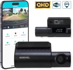 Nordväl DC101-2K Dashcam – 2K QHD – Wifi – GPS – Parkeermodus – Nachtzicht – Super compact – Auto camera - Dashcam voor auto — thumbnail 1