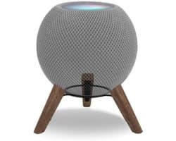 Aurixi® Homepod Houder – Luxe Houder – Voor een Betere Geluidservaring – Speaker Stand - Perfect Kabelbeheer - Echt Walnotenhout - Bruin - 14cm x 12cm x 8cm