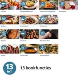 Airfryer 2000 Serie 6.2L - 1700W Vermogen, Kookvenster, RapidAir-technologie, Digitaal touchscreen, 13 kookopties, Tot 90% minder vet, Zwart (NA230/00) — thumbnail 4