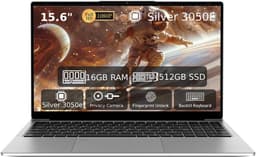 Laptop 15,6 inch, 16 GB DDR4, 512 GB SSD, Dual-Core 3050E (tot 2,80 GHz), notebook met vingerafdruksensor, verlicht toetsenbord, dubbele luidsprekers, HDMI, laptop voor studenten en kantoor — thumbnail 1