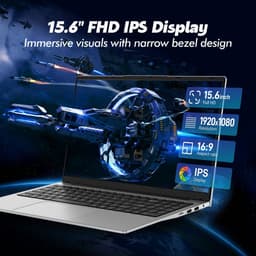 Laptop 15,6 inch, 16 GB DDR4, 512 GB SSD, Dual-Core 3050E (tot 2,80 GHz), notebook met vingerafdruksensor, verlicht toetsenbord, dubbele luidsprekers, HDMI, laptop voor studenten en kantoor — thumbnail 5