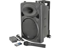 QTX QR10PA Draagbare PA-luidspreker met TWS + UHF USB/SD/FM-BT-mediaspeler met opnamefunctie
