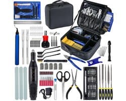 124-delige 3D-printergereedschapsset, 3D-printaccessoires, 3D-printgereedschap, 3D-printerspuitmondreinigingsset, 3D-printtang, pincet, vijl, ontbraamgereedschap, trim- en slijpgereedschapsset