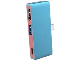 3-in-1 Dockingstation-Adapterhub-USB 3.0 hoge snelheidstransmissie-PD 100W snel opladen-HDMI 4K-Verlengadapter geschikt voor Nintendo Switch OLED, iPhone 15, MacBook Air/Pro