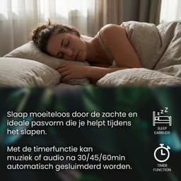 Wuff - Zen Buds | Ultradunne slaapvriendelijke oordopjes | Bluetooth 5.4 | Inclusief oplaadcase | High-res geluid In Ear | Geschikt voor sporten en slapen | 24 uur batterij | 6u op 1 lading | Geschikt voor Apple iPhone Android Samsung — thumbnail 5