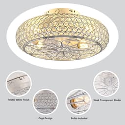Plafondventilator met Licht en Afstandsbediening - 50,8 cm Diameter — thumbnail 1