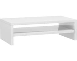 Monitorstandaard met Opbergvak voor Bureau en Televisie Hoogglans Wit