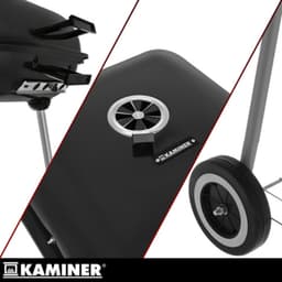 Kaminer Houtskoolbarbecue met deksel, 77 x 53 x 46 cm voor tuin en terras — thumbnail 2