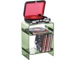 SNJY® Platenspeler Meubel - Platenspeler Kast - LP Houder - Platenhouder - Acryl - 30D x 45B x 58H cm - Groen