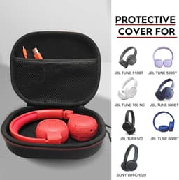 Harde EVA-hoes voor JBL Tune 510BT/520BT/500 en JBL Tune 760NC/500BT/600BTNC draadloze opvouwbare on-ear Bluetooth-hoofdtelefoon (zwart) — thumbnail 5