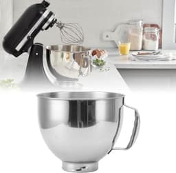 Mixkom RVS - Beslagkom Keukenmachine - Bakken en Mixen - Met Handvat Vaatwasserbestendig - 5 Liter 22.5x19cm - Zilverkleurig — thumbnail 3