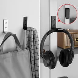 Koptelefoon Houder - Headset Ophangsysteem - Ruimte Besparen - Inklapbaar Aluminium Ontwerp - 7.5 x 2.5 x 1.5 cm - Zwart — thumbnail 2